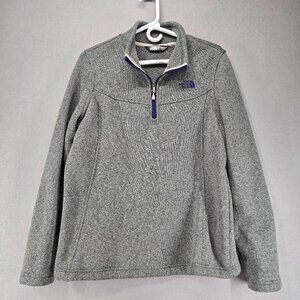 The North Face Women's 1/4 zip Fleece Jacket/Pullover, Heather Gray, Large